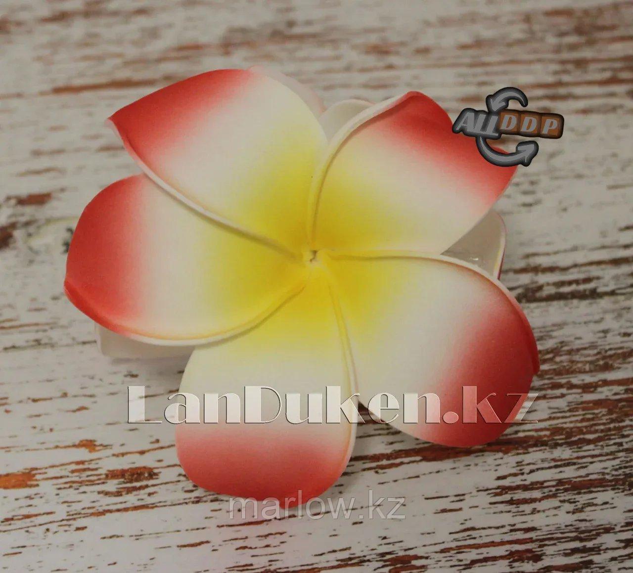 Заколка краб "Гавайский цветок" большая (красный) - фото 1 - id-p111425578
