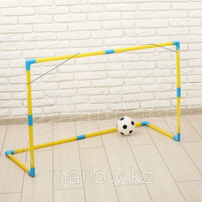 Ворота футбольные «Весёлый футбол» с сеткой, с мячом - фото 1 - id-p111431491