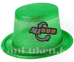 Шляпа карнавальная блестящая (зеленая)