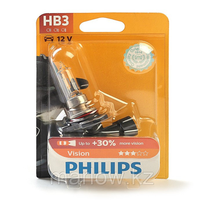 Автолампа PHILIPS Vision +30%, HB3/9005 (P20d), 12 В, 65 Вт, блистер, 9005 PR B1 - фото 2 - id-p111428554