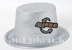 Шляпа карнавальная блестящая (серая)