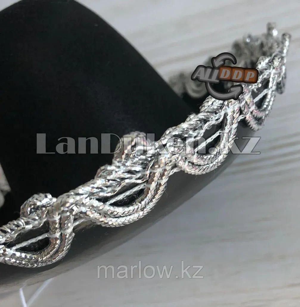 Сомбреро мексиканская шляпа мини черная с серебряной тесьмой - фото 3 - id-p111425603