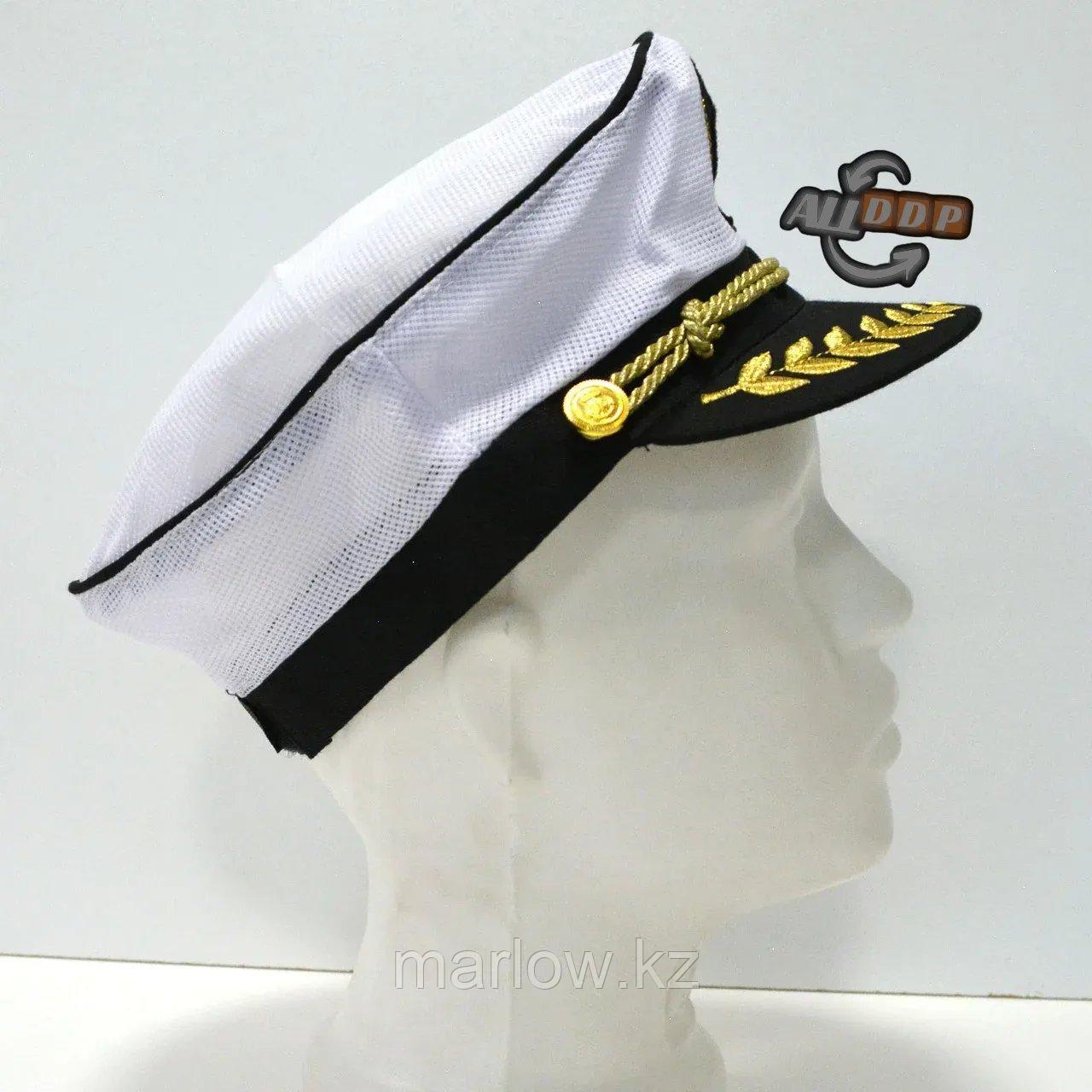 Морская фуражка капитана с морской символикой белая - фото 5 - id-p111425612
