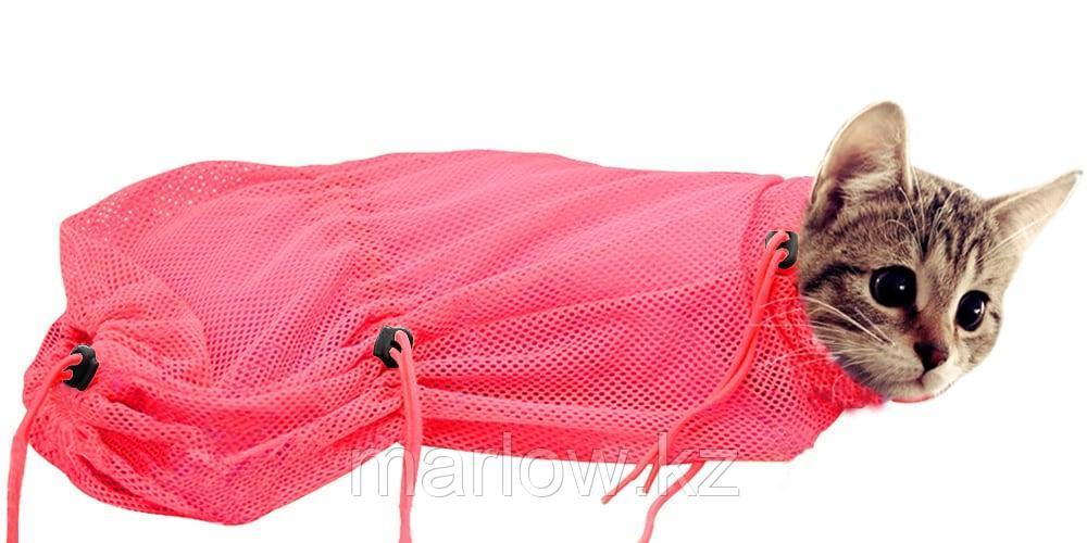 Мешок для груминга кошек (купание, уход за когтями, прививки), розовый - фото 5 - id-p111421688