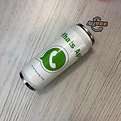 Симпатичный термос для напитков с соломой (с логотипом Whatsapp)