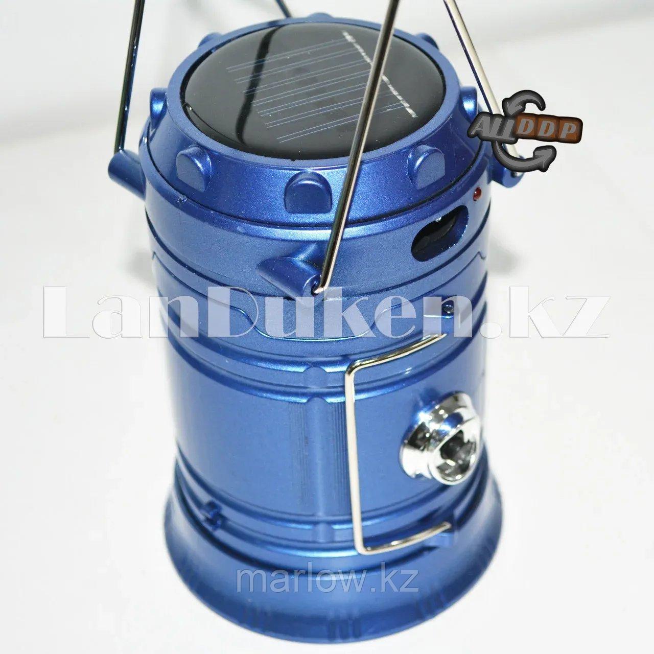 Ручной светодиодный фонарь 2 в 1 синий "Rechargeable Camping Lantern SH-5800T" с USB выходом - фото 5 - id-p111425633