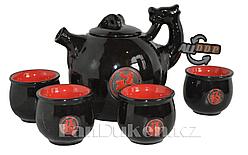 Чайный сервиз черный в японском стиле (5 предметов)