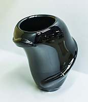 Декоративная настольная ваза "Хрупкое равновесие" (стекло, черная),22см