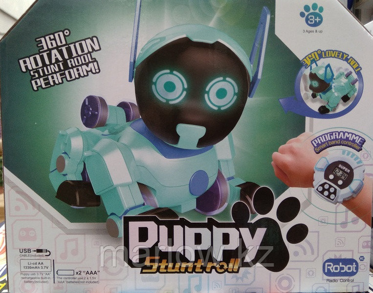 Робот-щенок Puppy Stunt roll, голубой - фото 1 - id-p111421730