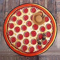 Махровое круглое пляжное полотенце - Пицца, 150 см