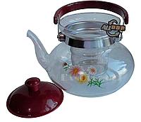 Шай мен кофеге арналған қайнататын шыны шәйнек 700 ml (Cofee and tea), қайнататын шәйнек, плитаға арналған шәйнек