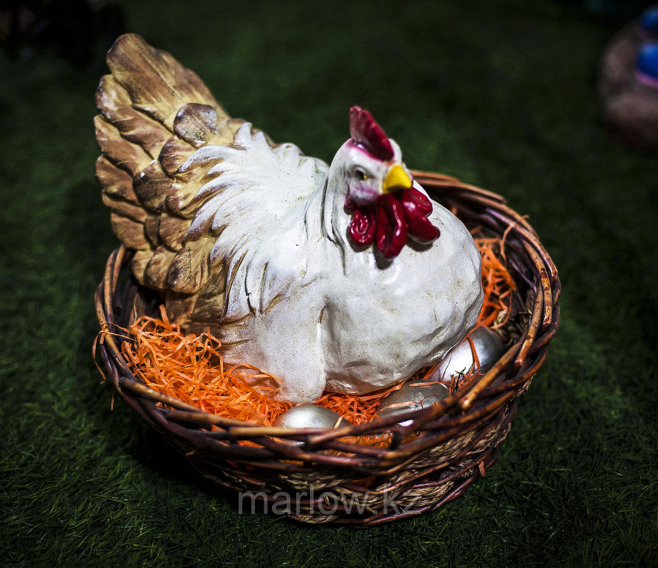 Декоративная садовая фигурка "Курица в гнезде" - фото 1 - id-p111415086