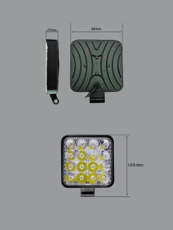 Светодиодные лампы в фары / Противотуманные фары 2шт светодиодные LED на авто /12-24V/ 16 диодов /4 ... - фото 4 - id-p111413994