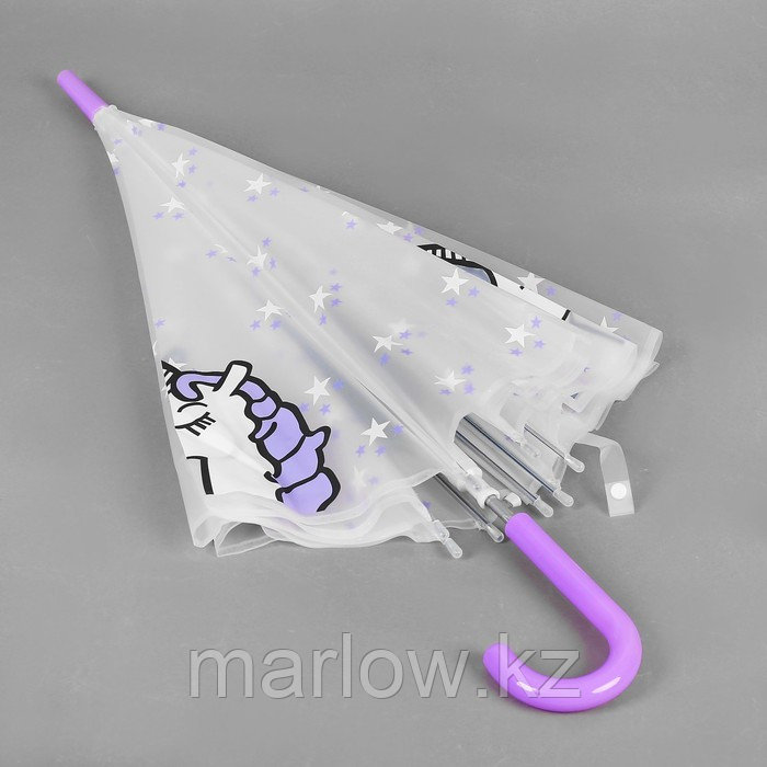 Зонт детский "Единорог", фиолетовый, d=90 см - фото 3 - id-p111431588