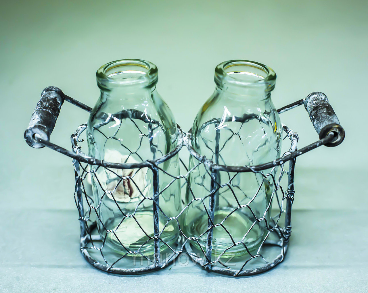 Декоративные "Две бутылки в сетке" (прозрачное стекло) - фото 1 - id-p111415100