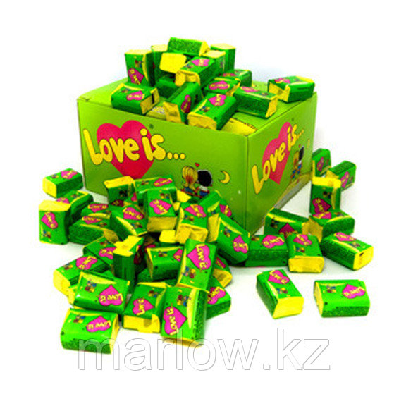 Жвачка Love is - яблоко-лимон (блок 100 шт) - фото 4 - id-p111416924