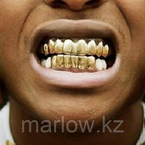 Грилзы, с открытыми зубами, золото - фото 4 - id-p111418883
