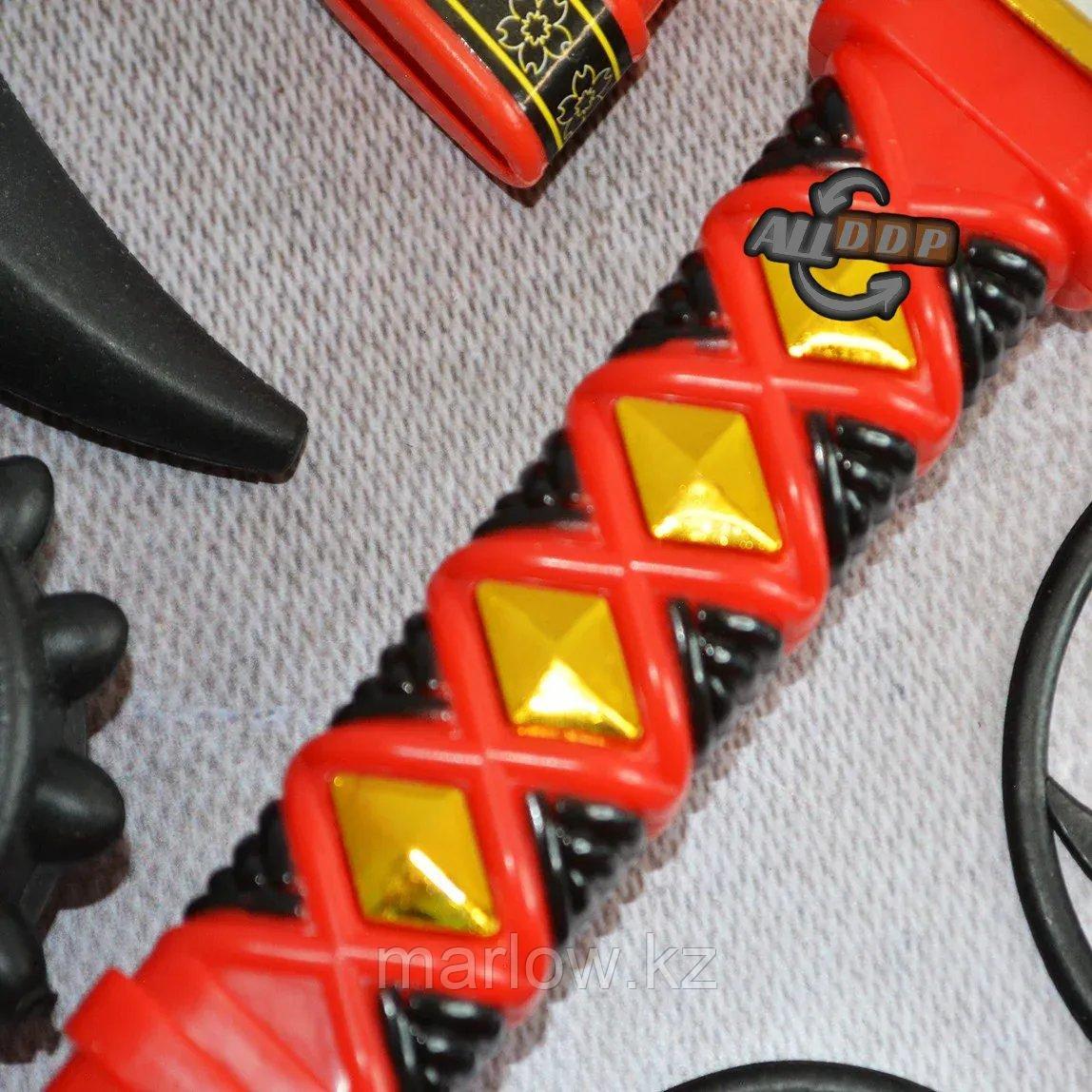 Игровой набор катана нунчаки метальные звезды Сюрикен Ninja красно-черный - фото 5 - id-p111424751