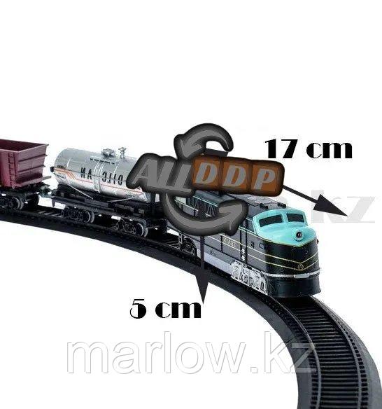 Набор игрушечный железная дорога и поезд на батарейках со световым индикатором и музыкальным сопровождением - фото 3 - id-p111424756