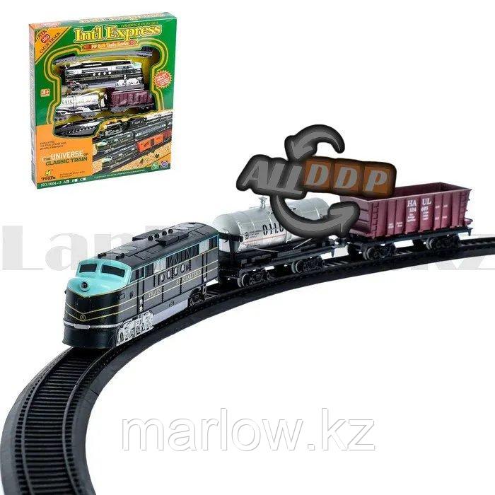 Набор игрушечный железная дорога и поезд на батарейках со световым индикатором и музыкальным сопровождением - фото 4 - id-p111424756