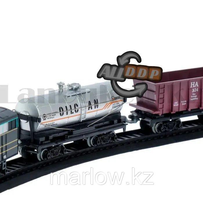 Набор игрушечный железная дорога и поезд на батарейках со световым индикатором и музыкальным сопровождением - фото 5 - id-p111424756