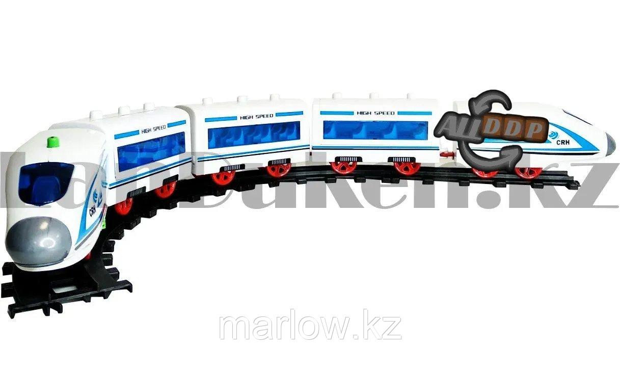 Игрушечный набор железная дорога и поезд со свето-звуковым сопровождением на 21 деталей Locomotive RailWay - фото 3 - id-p111424757