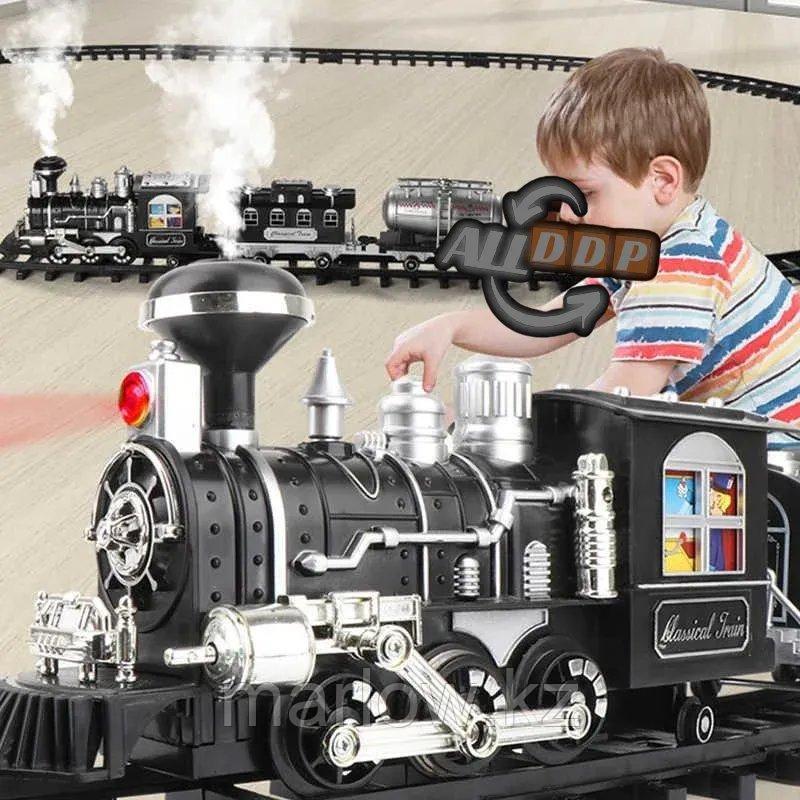 Детская железная дорога на батарейках с дымом из трубы светом из фары звуковыми эффектами Timely NO3072 - фото 2 - id-p111424759