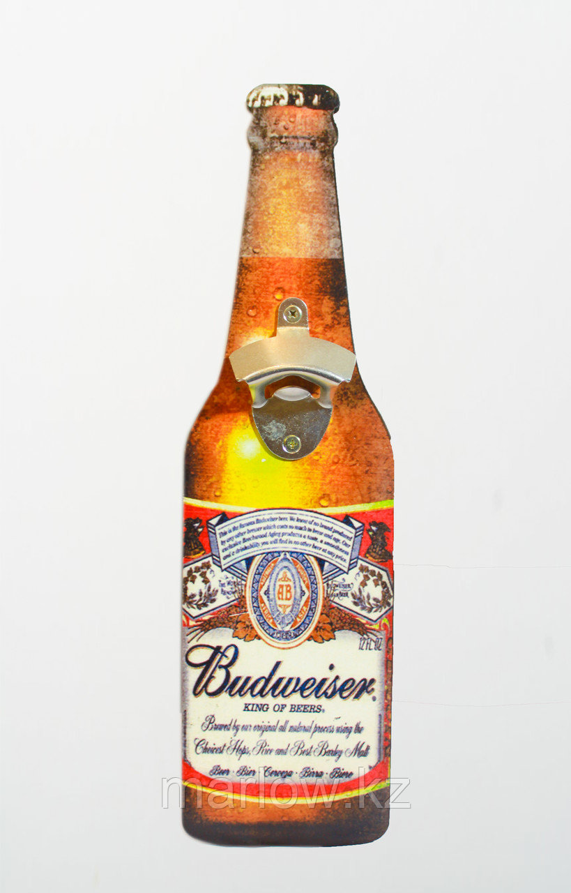 Декоративная табличка-открывашка, BUDWEISER, 40 см - фото 1 - id-p111415150