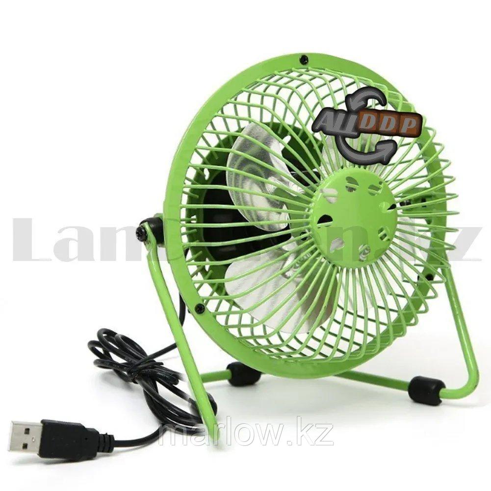 Настольный мини вентилятор USB металлический (MINI FANS) HJ-T-19-1 зеленый - фото 10 - id-p111425747