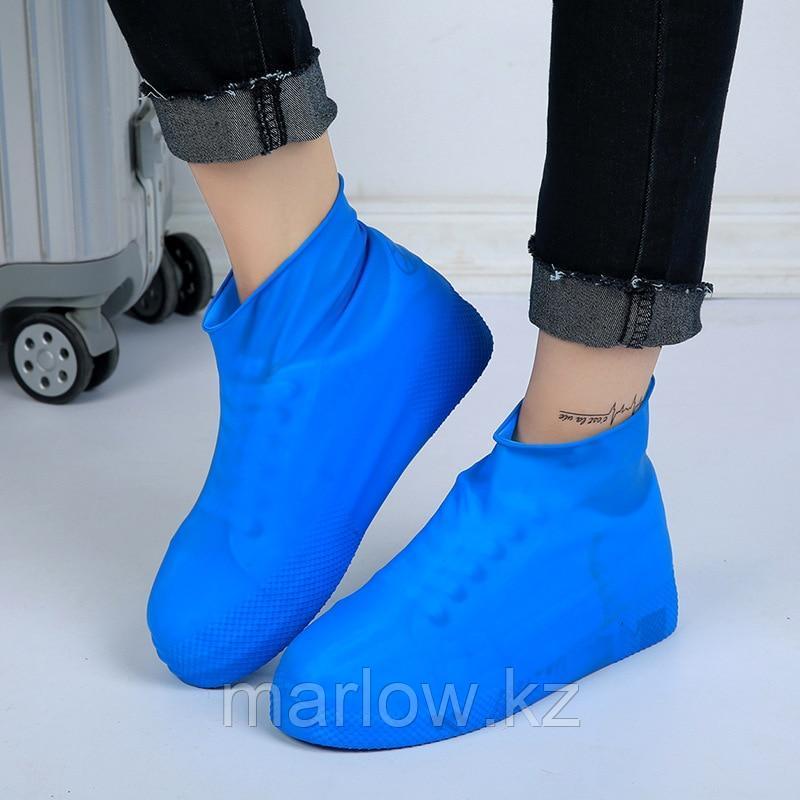 Многоразовые бахилы от дождя Waterproof silicone shoe cover, цвет микс, L - фото 1 - id-p111422798