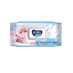 Влажные салфетки Aura Ultra Comfort, детские, МИКС, 100 шт.