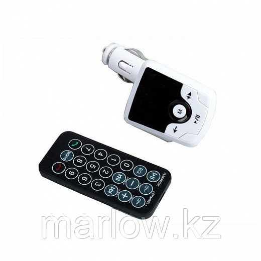 FM - трансмиттер, 12 В, USB/Mp3/WMA/AUX/MicroSD/Bluetooth, белый - фото 1 - id-p111420855