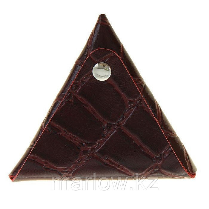 Треугольная монетница на кнопке, бордовый скат - фото 1 - id-p111416975
