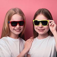 Очки солнцезащитные детские "Спорт", оправа двухцветная, МИКС, линзы тёмные, 13 × 12.5 × 5.5 см