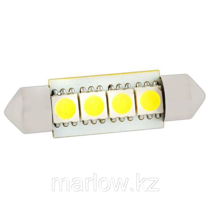 Лампа светодиодная T11(C5W), 12В обманка 4 SMD диода, с цоколем 41 мм, Skyway, - фото 1 - id-p111427735