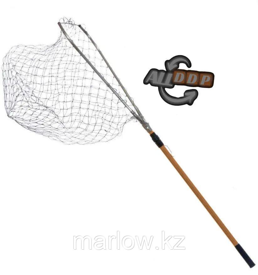 Подсак для рыбалки складной с телескопической ручкой треугольный от 80 до 215 см - фото 3 - id-p111423807