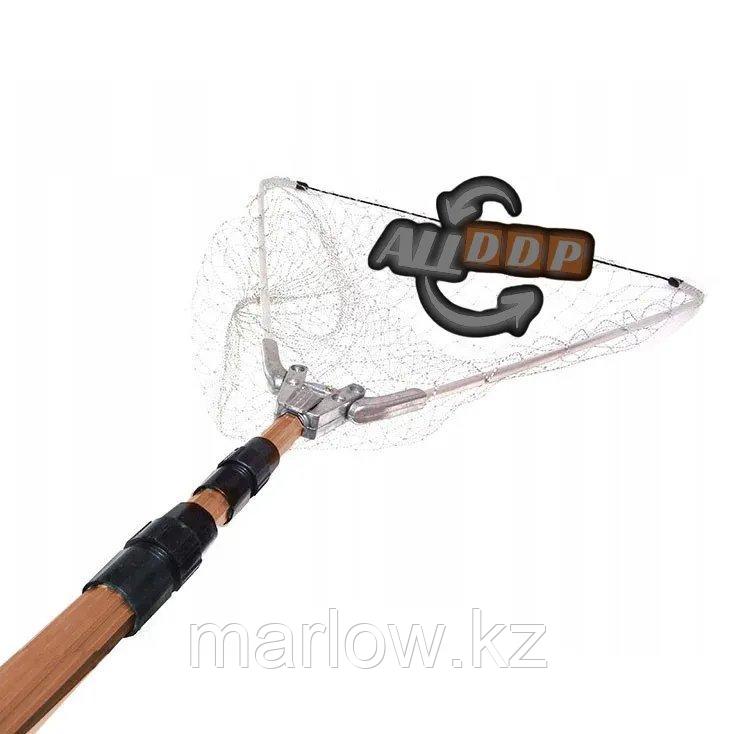 Подсак для рыбалки складной с телескопической ручкой треугольный от 80 до 215 см - фото 5 - id-p111423807