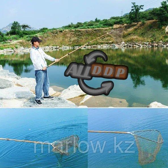 Подсак для рыбалки складной с телескопической ручкой треугольный от 80 до 215 см - фото 10 - id-p111423807