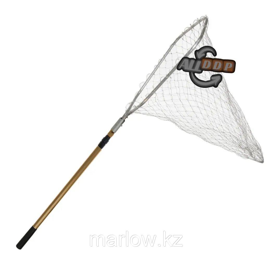 Подсак для рыбалки складной с телескопической ручкой треугольный от 100 до 262 см - фото 4 - id-p111423808