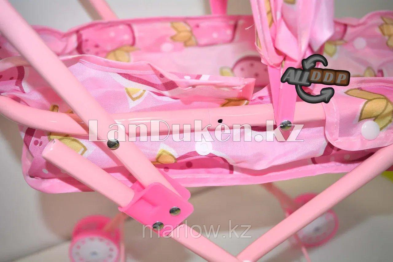 Детская складная коляска для кукол с принтом клубники h=54 см - фото 10 - id-p111424804
