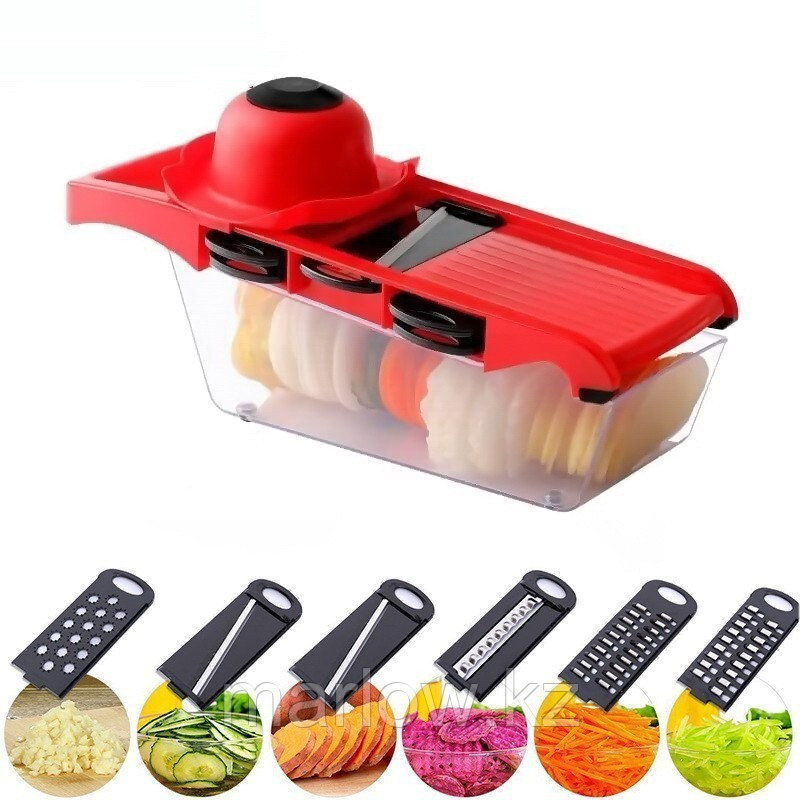 Терка-овощерезка Mandoline Slicer 6 in 1 c контейнером - фото 3 - id-p111422835