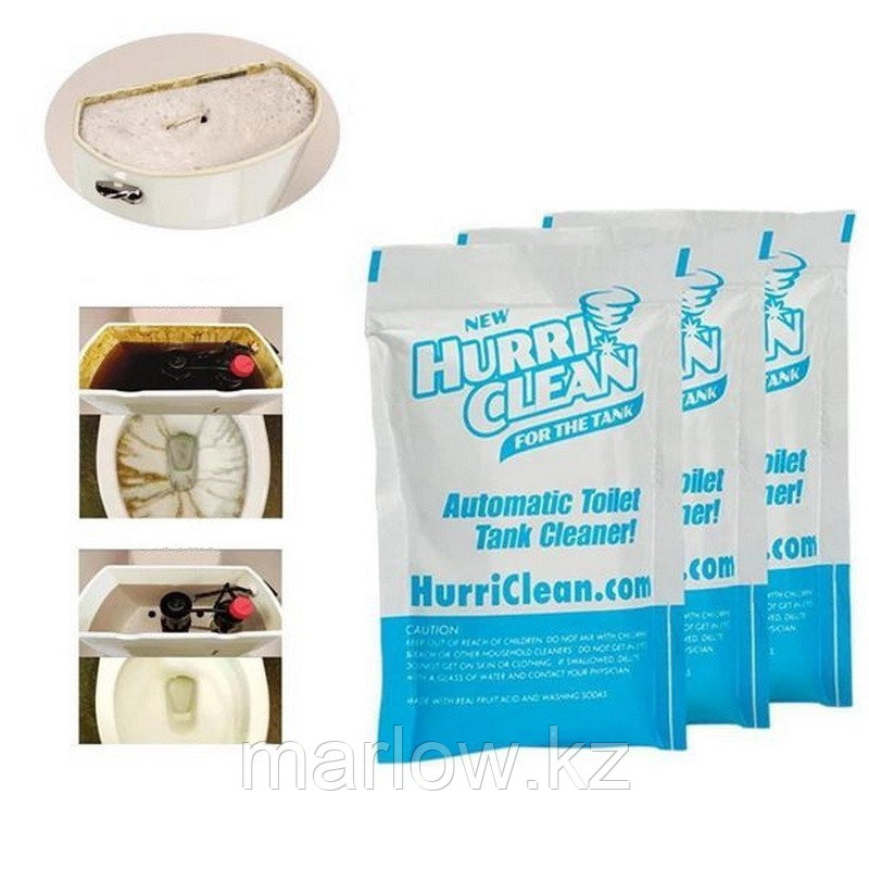 Пенящийся очиститель для унитаза Hurri Clean, 3 пакета - фото 2 - id-p111422844