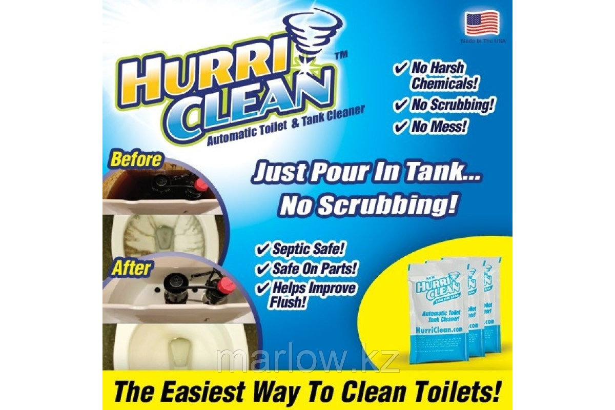 Пенящийся очиститель для унитаза Hurri Clean, 3 пакета - фото 5 - id-p111422844