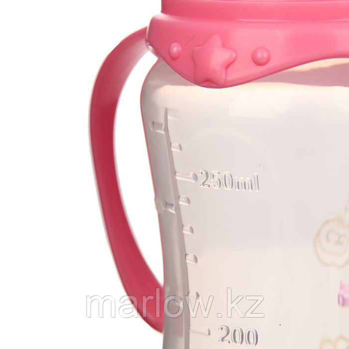 Бутылочка для кормления «Принцесса» детская приталенная, с ручками, 250 мл, от 0 мес., цвет розовый - фото 4 - id-p111431710
