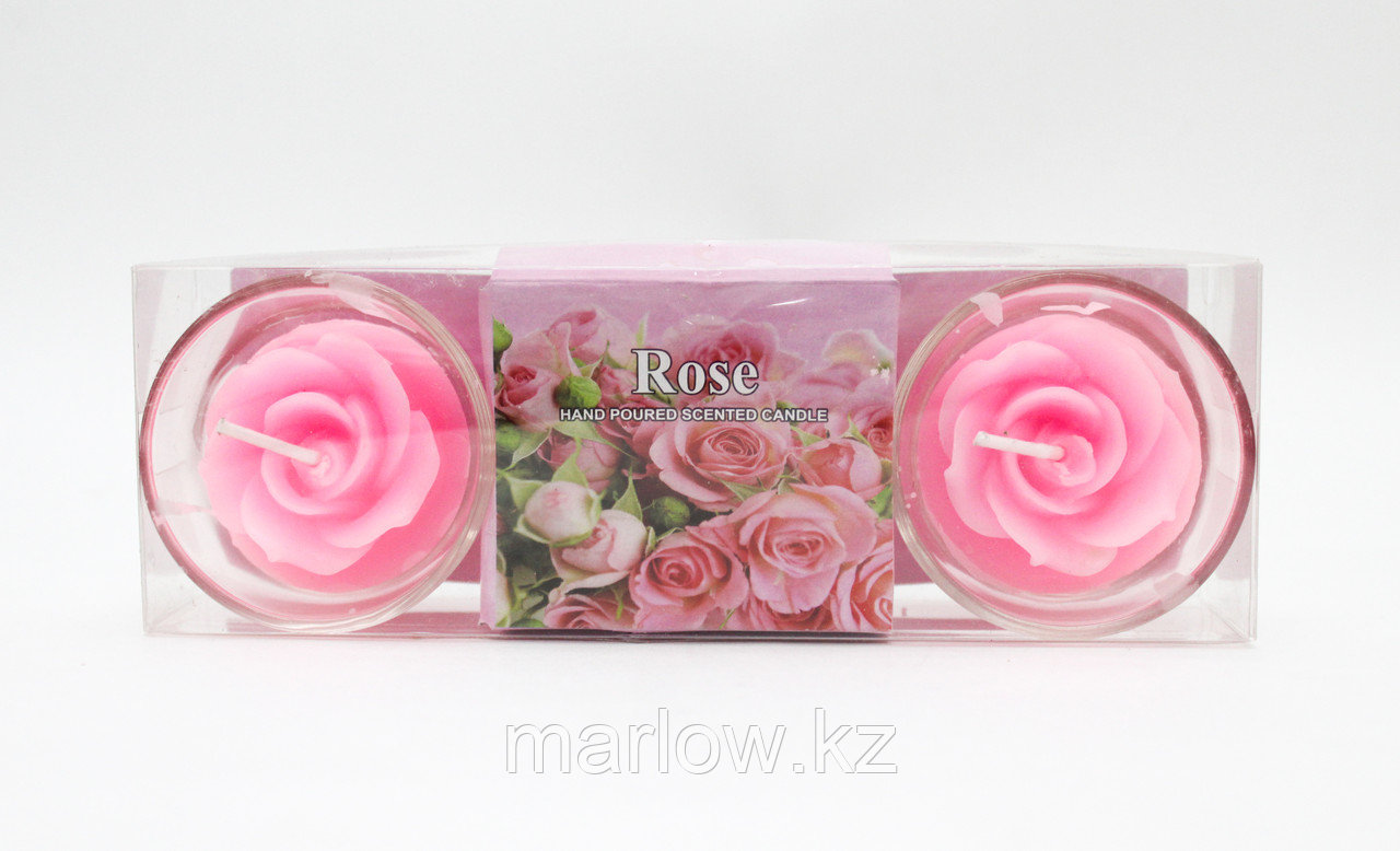 Ароматические свечи, розы розовые, 2 шт. - фото 1 - id-p111415226