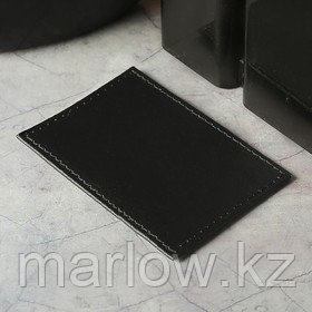 Футляр для банковской карты, кожа - чёрный глянцевый - фото 1 - id-p111417025