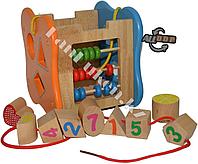 Детская развивающая деревянная игрушка со счетами (сортер)