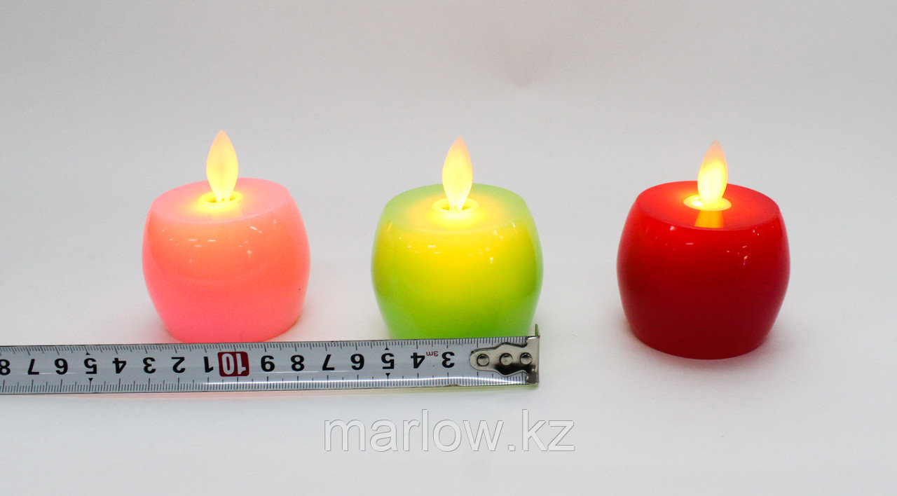 Светодиодная свеча на батарейках, яблоко, зеленое - фото 5 - id-p111415275