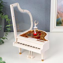 Шкатулка музыкальная механическая "Белый рояль"