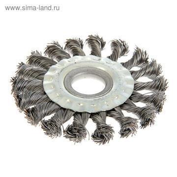Щетка металлическая для УШМ Tundra Basic, крученая проволока, плоская, 22 мм, 100 мм - фото 2 - id-p111422971
